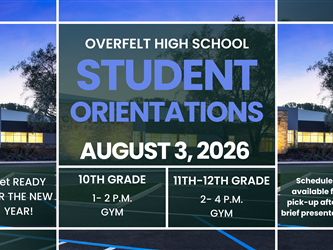 Returning Students - 10th 1 to 2pm, 11th and 12th 2 to 4pm