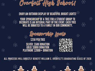 250 per tree, Silver, 500 donation; Gold, 1000 donation; Platinum, 2000+ donation