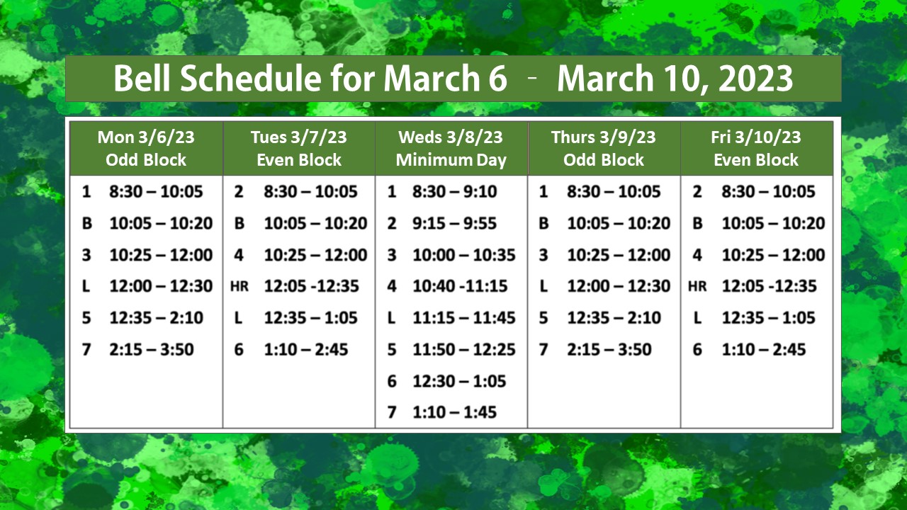 Bell Schedules | William C. Overfelt High School